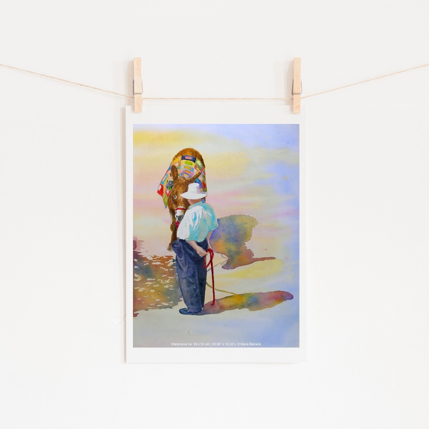 watercolour donkey painting