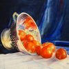 Tomatoes on colander, still life tomatoes, tomatoes painting, red tomatoes painting, tomatoes watercolour