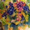 wine grapes watercolour painting for sale