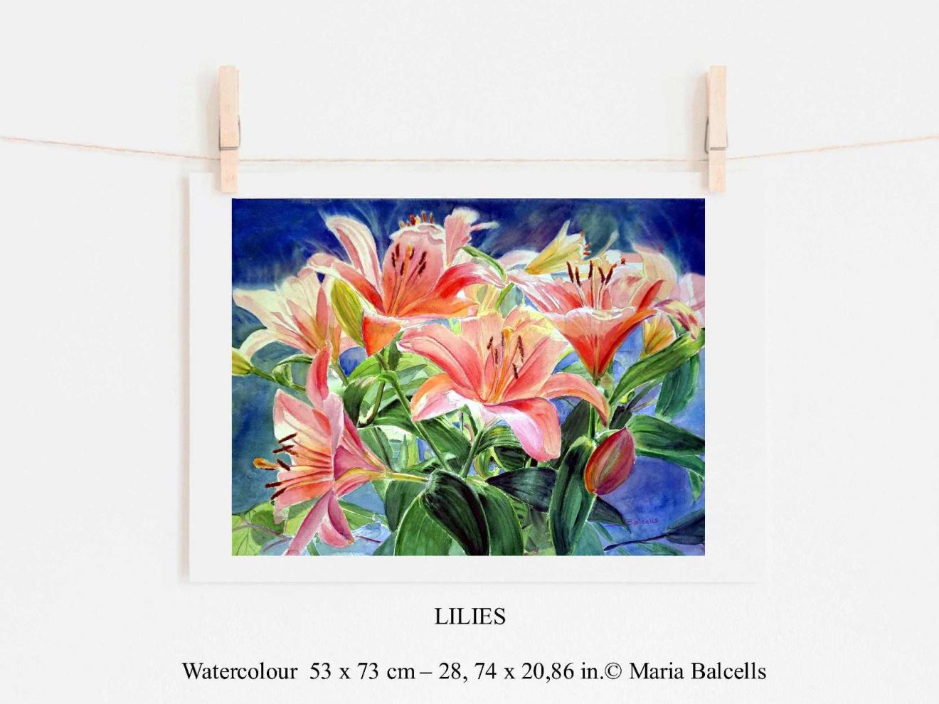 Lilies Watercolour flowers painting