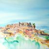 Watercolour artwork from Roussillon, a village in France