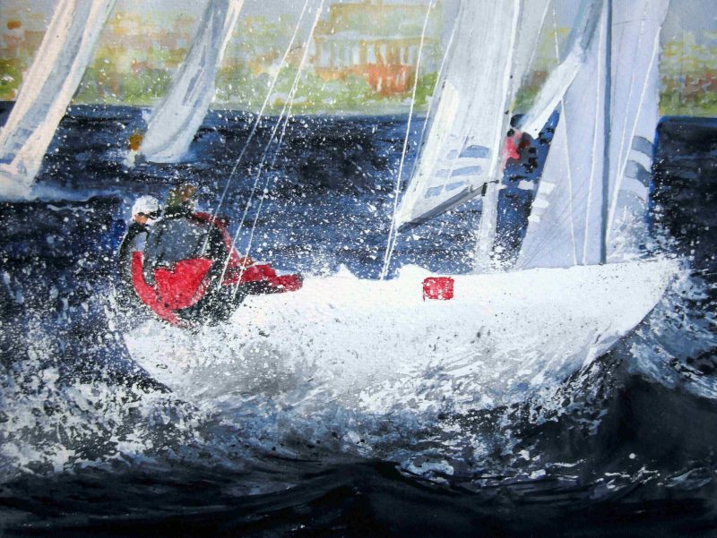 DRAGON REGATTA watercolour maritime painting