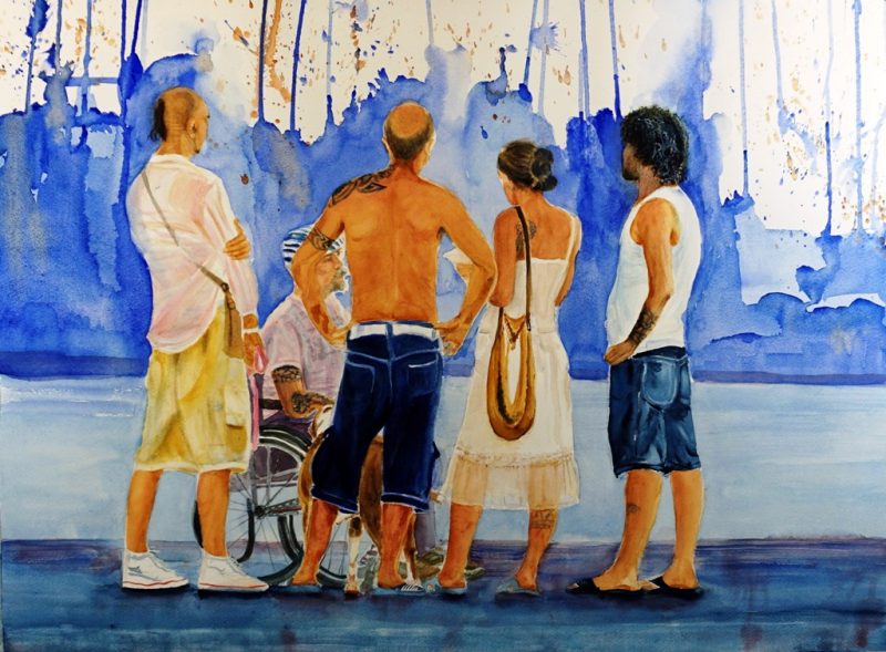 La Carta. Watercolour figurative painting by Maria Balcells