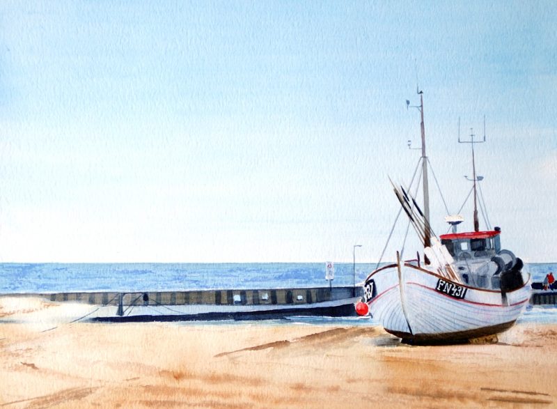LÖKKEN FISCHING BOAT ca. 42 x 56 cm – 16” x 22” - Portf 1