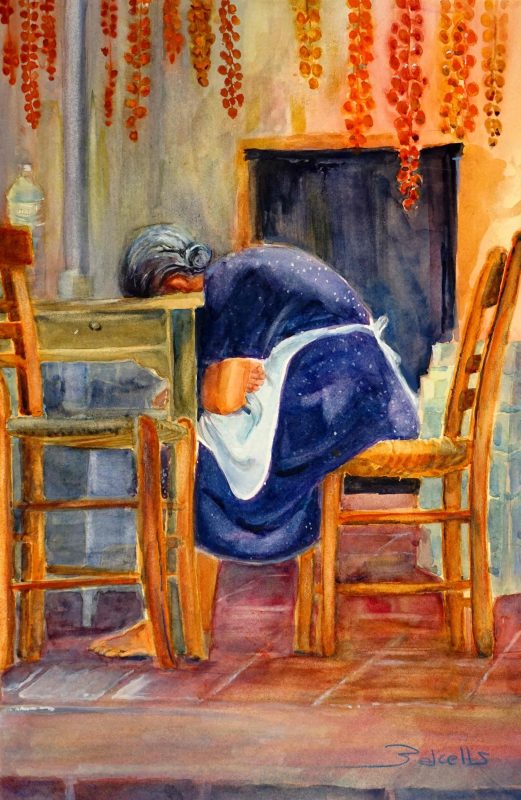 NONAS LITTLE. Watercolour portrait by Maria Balcells