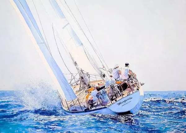 THE MARGARITA- 3 Watercolour sailing boat by Maria Balcells