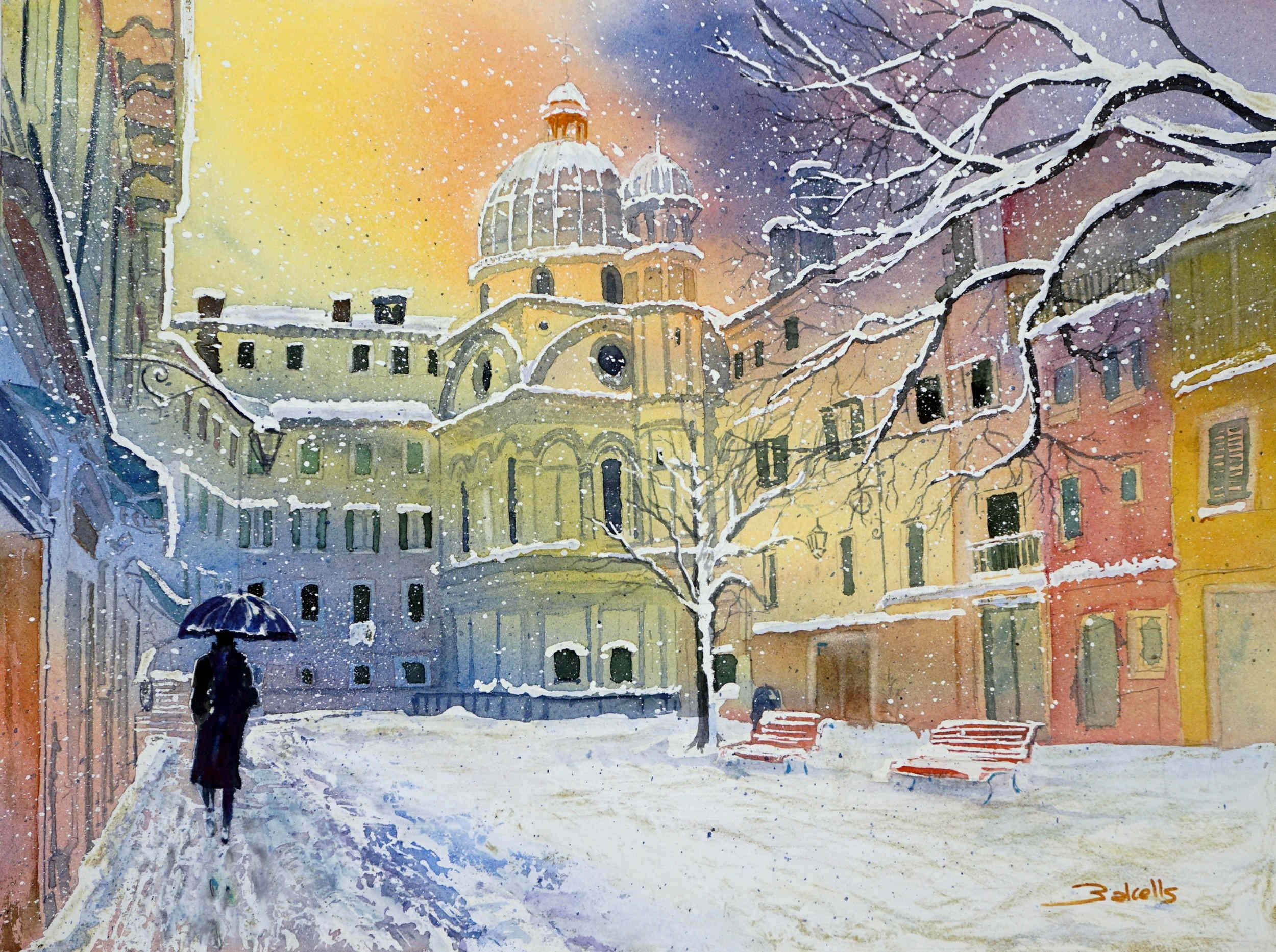 IT IS SNOWING IN VENICE AGAIN. 48 x 36 – 18 x 14 in - Portf 1