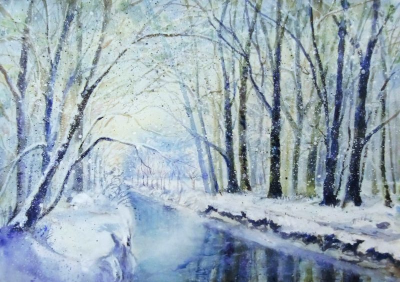 TIERPARK WOLBECK IM WINTER - 55 x 40 cm - 21,65 x 15,78 in