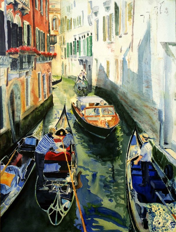 VENICE. Watercolour landscape painting.